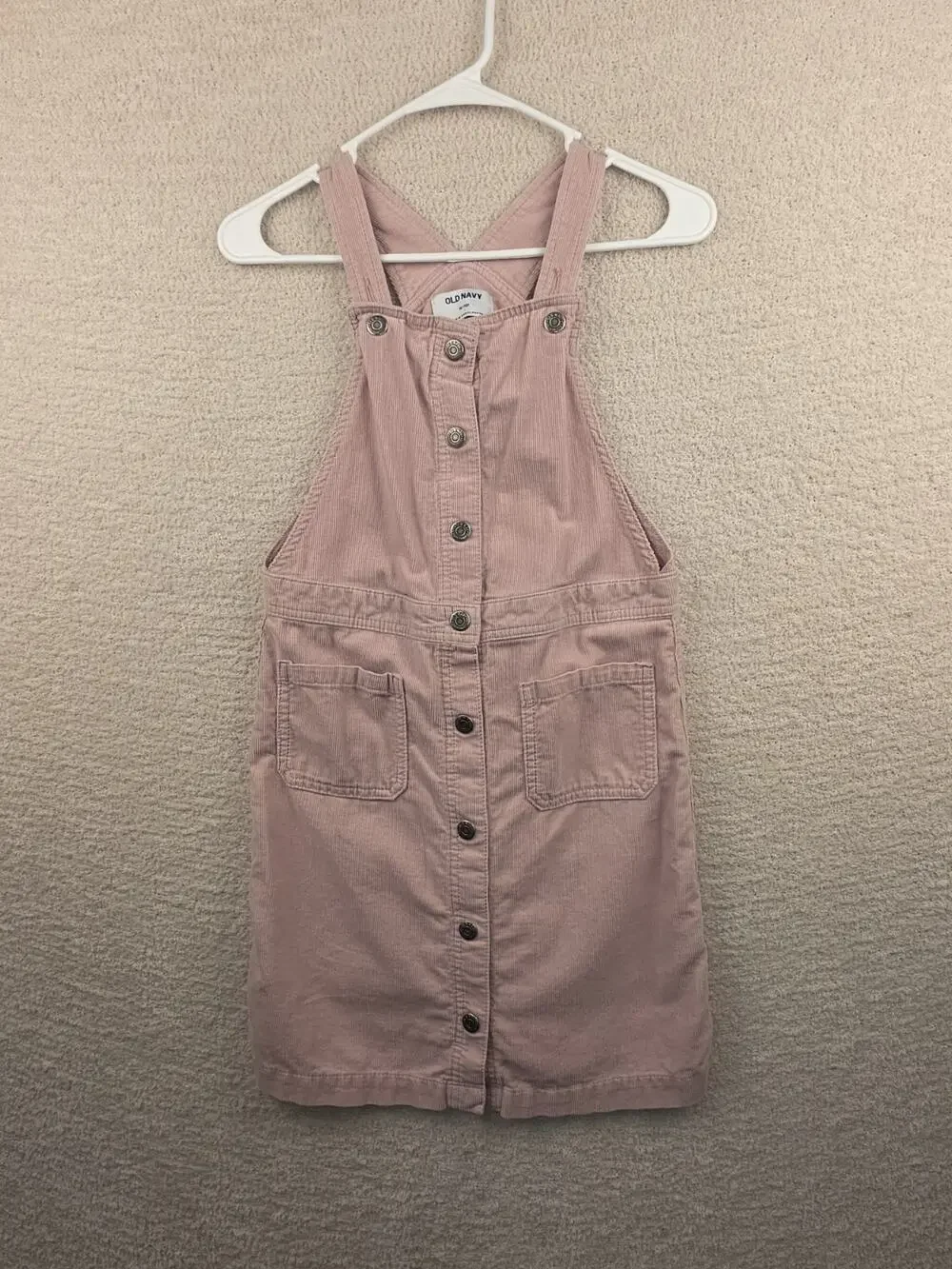 Old Navy Girls Pink Corduroy Overall Mini Dress Size XL (12)